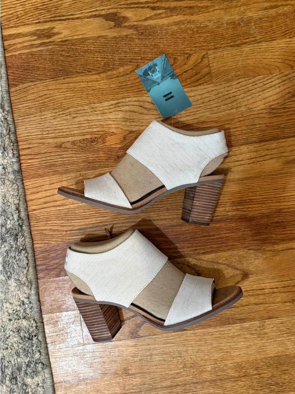 NWT TOMS Majorca Cutout Block Heel Sandals Sz: 10